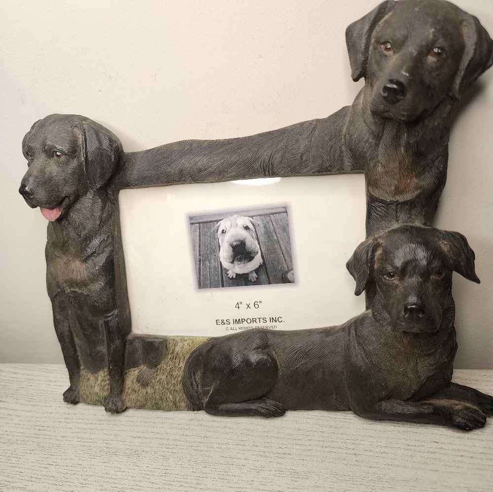 Black Labrador Dog Picture Frame 4×6 E&S Imports‎ - Picture 6 of 8
